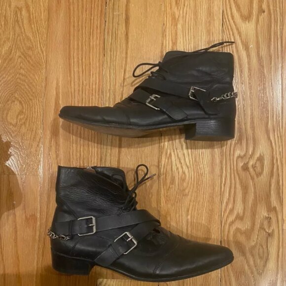 Tabitha Simmons Black Ankle Boots Byron Size 40 / Fits Like 8.5 9 9.5 - Picture 3 of 4